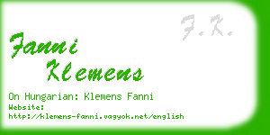 fanni klemens business card
